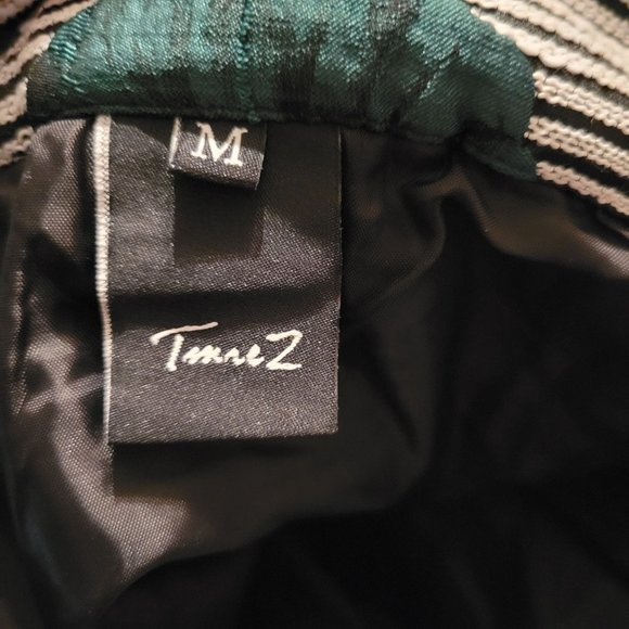 Womens Circle Skirt Spring Green Floral A-Line Pleated Skirt w/ Pockets M - Picture 3 of 8